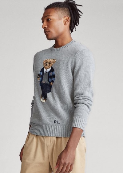 Polo Ralph Lauren Polo Bear Cotton Striktrøje Herre Danmark (YGRWP3984)